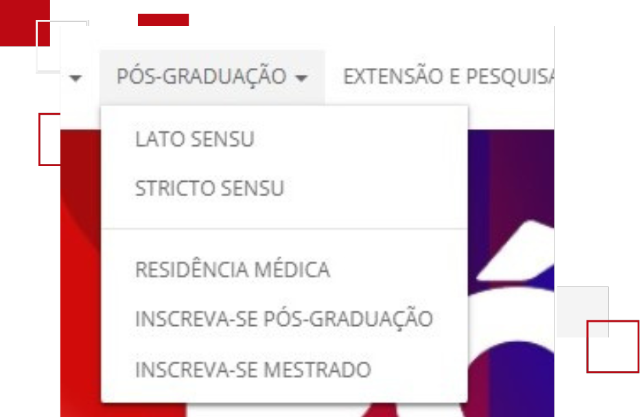 Link da pós-graduação na página principal
