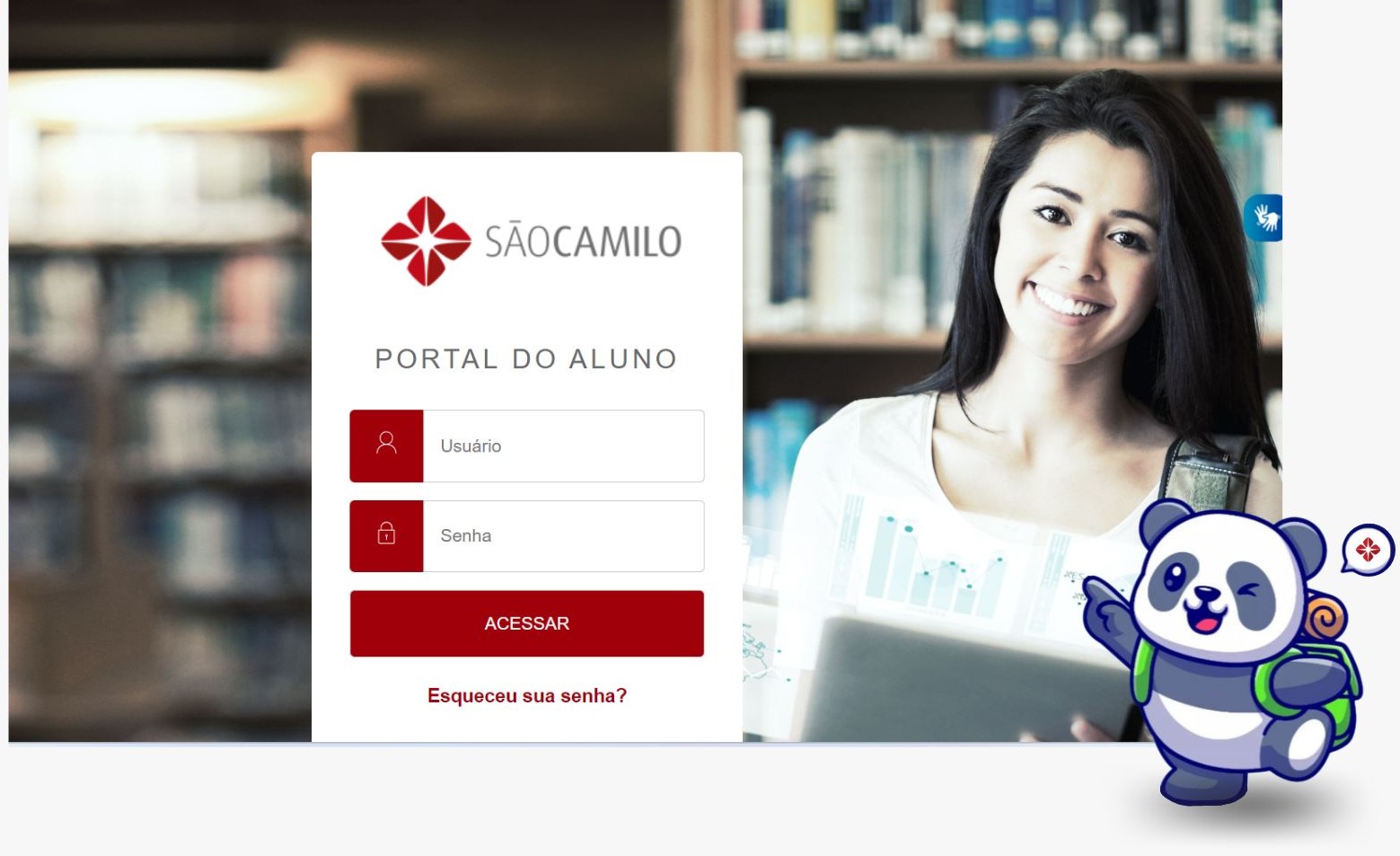 Imagem da tela de Login do prtal do aluno